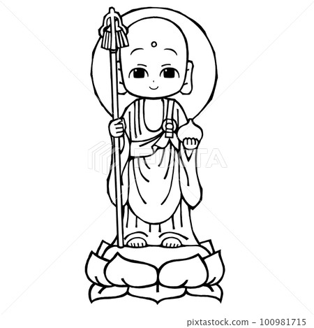 Ksitigarbha Bodhisattva (monochrome 100981715
