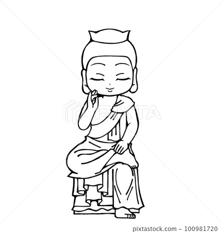 Maitreya Bodhisattva (Hankatsu Pensive) (monochrome) 100981720