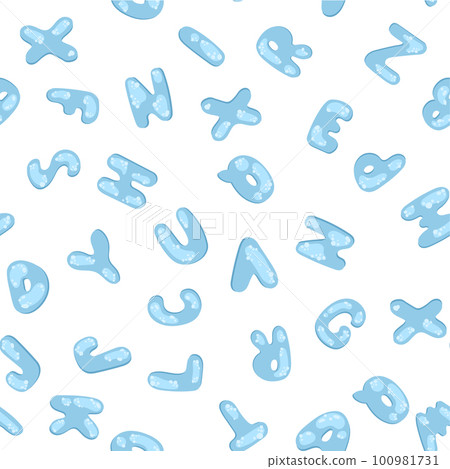 Seamless drawing of the alphabet letters. Letters bubbles 100981731