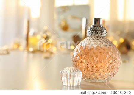 Concept of cosmetic and different female accessories, space for text 100981860