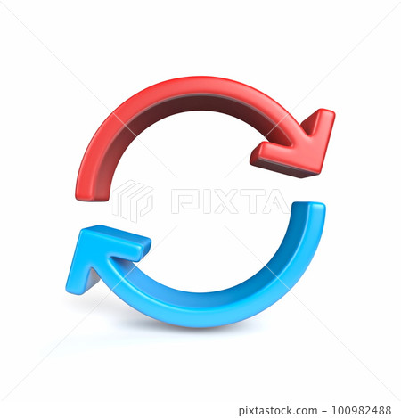 Two arrows circle Front view 3D 100982488