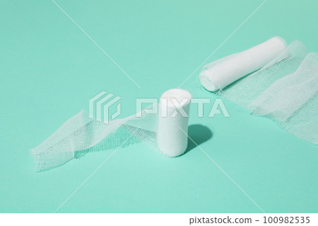 Concept of first aid kit supplies - bandage Concept of first aid kit supplies - bandage 100982535