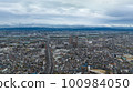 March 2023 Aerial view along the Osaka Chuo Loop Line and Kinki Expressway toward Dainichi Station in Moriguchi City 100984050