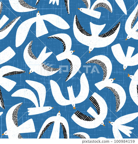 Seagulls playing in the sky, pattern illustration 100984159