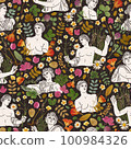 Dark antique classic pattern illustration 100984326