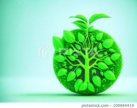 Abstract concept of green energy, alternative energy generation, renewable energy and environment conservation on our planet. AI generative illustration Abstract concept of green energy, alternative energy generation, renewable energy and environment conservation on our planet. AI generative illustration 100984419