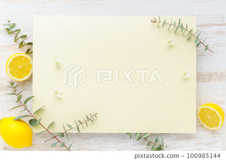 Lemon and eucalyptus frame 100985144