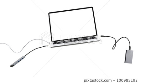 Laptop with white screen 100985192