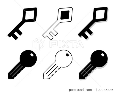 鑰匙圖標 6 種類型設置單調 100986226