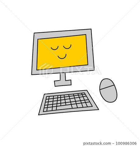 Rough illustration of a sleeping computer Rough illustration of a sleeping computer 100986306