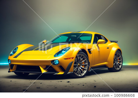 Abstract top premium sportcar unically painted. AI generated, this is not real existing model Abstract top premium sportcar unically painted. AI generated, this is not real existing model 100986608
