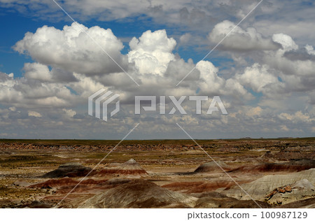 Desolate Landscape Petrified Forest Arizona Desolate Landscape Petrified Forest Arizona 100987129
