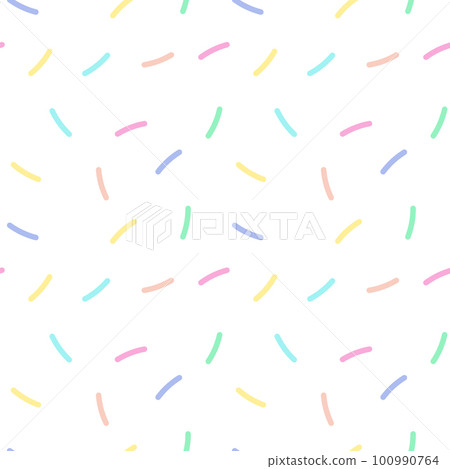Seamless pattern, colorful stripes of confetti on a white background. Festive print, background, kids textile, wallpaper, vector 100990764