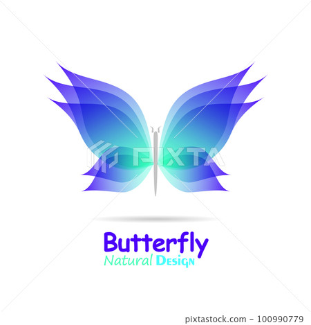 Watercolor butterfly in cartoon flat style. Beautiful abstract flying insects. Vector isolated on white Watercolor butterfly in cartoon flat style. Beautiful abstract flying insects. Vector isolated on white 100990779