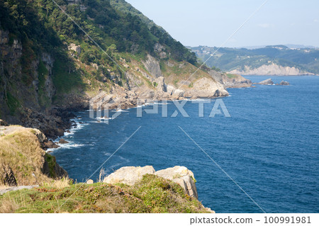 Cape santa catalina cliffs landscape, Spain 100991981