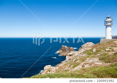 Tourinan lighthouse view, Galicia, Costa da Morte, Spain. Tourinan lighthouse view, Galicia, Costa da Morte, Spain. 100991992