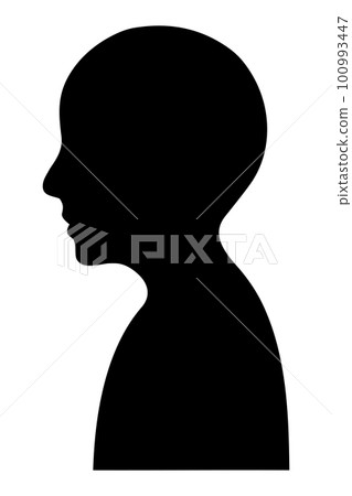 Straight neck (smartphone neck) silhouette Straight neck (smartphone neck) silhouette 100993447