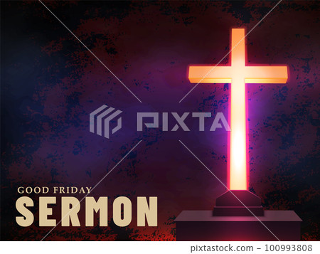 Good Friday background with a glowing Christian 100993808