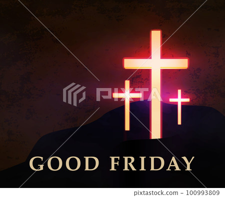 Good Friday background with glowing Christian 100993809