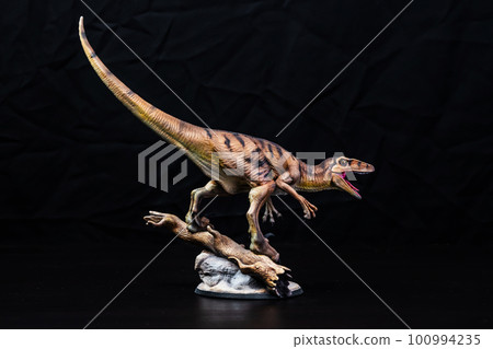 The Velociraptor dinosaur in the dark The Velociraptor dinosaur in the dark 100994235