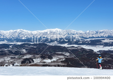 Yamagata Akakura Onsen Ski Resort and Skiers 100994400