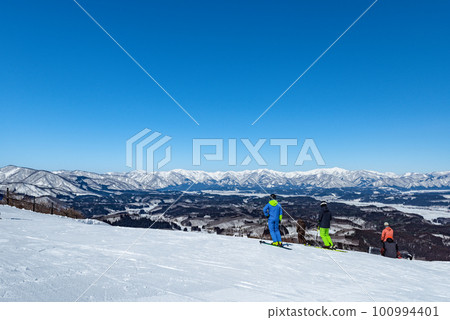 Yamagata Akakura Onsen Ski Resort and Skiers 100994401