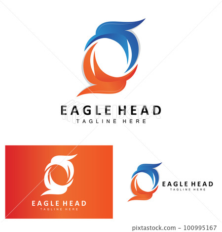 Eagle Head Logo Design, Flying Feather Animal Wings Vector, Product Brand Icon Illustration 100995167