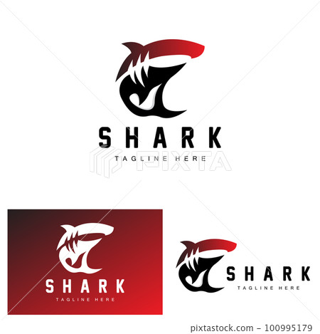 Shark Logo, Wild Fish Vector Illustration, Ocean Predator, Product Brand Design Icon Shark Logo, Wild Fish Vector Illustration, Ocean Predator, Product Brand Design Icon 100995179