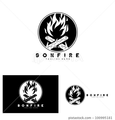 Campfire Logo Design, Camping Vector, Wood Fire And Forest Design Campfire Logo Design, Camping Vector, Wood Fire And Forest Design 100995181