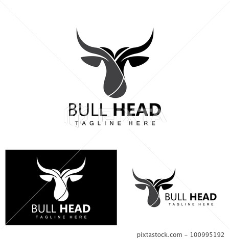 Bull Head Logo, Farm Animal Vector, Livestock Illustration, Company Brand Icon 100995192