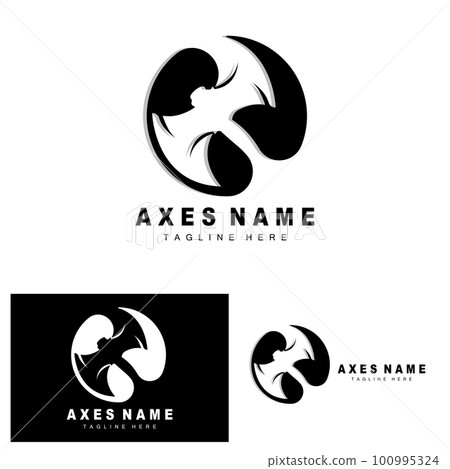 Ax Logo Design, War Tool Illustration and Woodcutter Vector 100995324