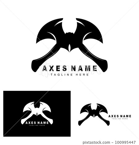 Ax Logo Design, War Tool Illustration and Woodcutter Vector Ax Logo Design, War Tool Illustration and Woodcutter Vector 100995447