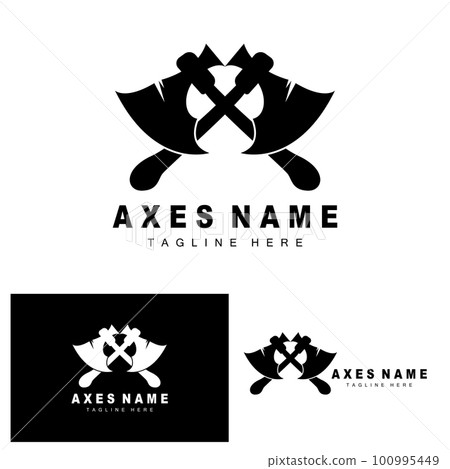 Ax Logo Design, War Tool Illustration and Woodcutter Vector Ax Logo Design, War Tool Illustration and Woodcutter Vector 100995449
