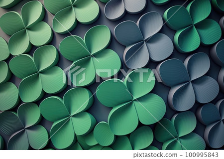 Cute clover leaf pattern background. St Patrick day concept. Cute clover leaf pattern background. St Patrick day concept. 100995843