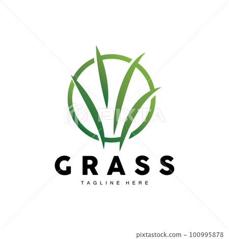 Green Grass Logo Design, Farm Landscape Illustration, Natural Scenery Vector Green Grass Logo Design, Farm Landscape Illustration, Natural Scenery Vector 100995878