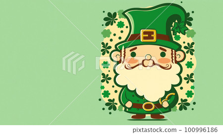 Cute illustration card wallpaper of saint Patrick's day design on pastel green background. Cute illustration card wallpaper of saint Patrick's day design on pastel green background. 100996186