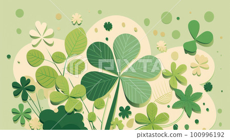 Cute illustration card wallpaper of saint Patrick's day design on pastel green background. 100996192