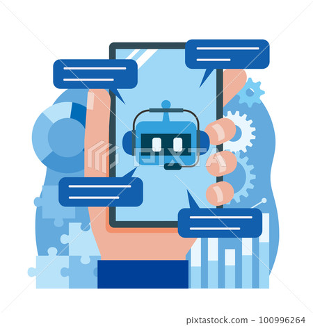 Smartphone and AI chat Smartphone and AI chat 100996264