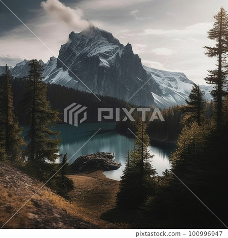 Beautiful summer landscape with mountains, hills and nature Beautiful summer landscape with mountains, hills and nature 100996947