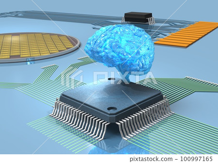 AI semiconductor (3DCG image) 100997165