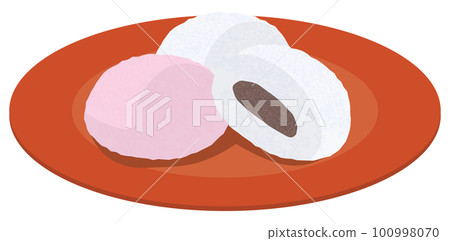 Image illustration of Japanese sweets (Karukan) on a plate Image illustration of Japanese sweets (Karukan) on a plate 100998070