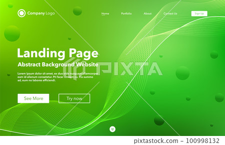 Gradient abstract wave background. Landing Page. Template for websites or apps. Modern design. Digital frequency track equalizer. Green shiny wave line. Curved wavy line smooth stripe. Vector style Gradient abstract wave background. Landing Page. Template for websites or apps. Modern design. Digital frequency track equalizer. Green shiny wave line. Curved wavy line smooth stripe. Vector style 100998132