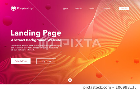 Gradient abstract wave background. Landing Page. Template for websites or apps. Modern design. Digital frequency track equalizer. Orange shiny wave line. Curved wavy line smooth stripe. Vector style Gradient abstract wave background. Landing Page. Template for websites or apps. Modern design. Digital frequency track equalizer. Orange shiny wave line. Curved wavy line smooth stripe. Vector style 100998133