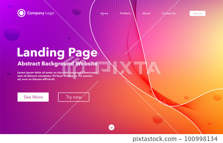 Gradient abstract wave background. Landing Page. Template for websites or apps. Modern design. Digital frequency track equalizer. Orange shiny wave line. Curved wavy line smooth stripe. Vector style Gradient abstract wave background. Landing Page. Template for websites or apps. Modern design. Digital frequency track equalizer. Orange shiny wave line. Curved wavy line smooth stripe. Vector style 100998134