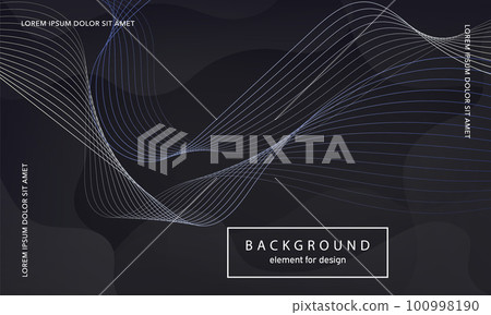 Abstract background. Wave element for design poster. Digital frequency track equalizer. Stylized art. Colorful shiny gradient lines created using blend tool. Curved wavy line smooth stripe. Vector. 100998190