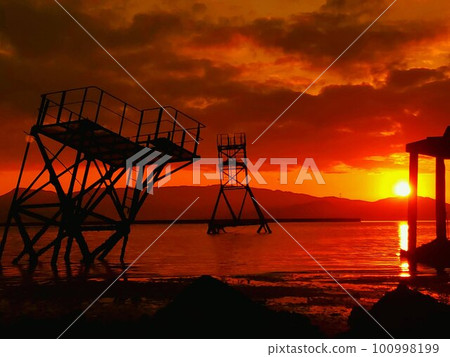 ruins and sunrise 100998199