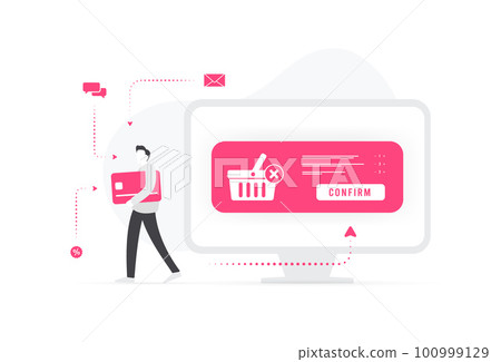 Recover abandoned carts in e-commerce concept. Sending personal marketing emails to shoppers who leave during checkout, reminding them to purchase items in their cart Recover abandoned carts in e-commerce concept. Sending personal marketing emails to shoppers who leave during checkout, reminding them to purchase items in their cart 100999129