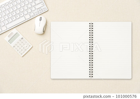 Business desk with a notebook Bird's-eye view shot Unmanned 101000576