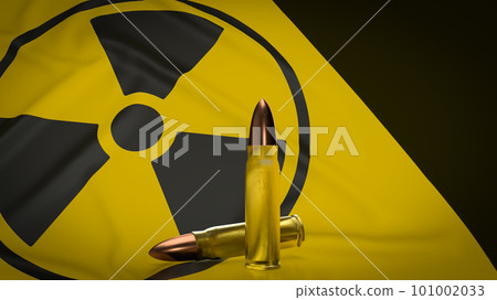 The plutonium bullets for war or weapon concept 3d rendering 101002033