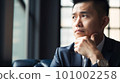 A Japanese businessman in a suit who worries and thinks: AI person 101002258